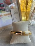 bracelet pierre beige doré