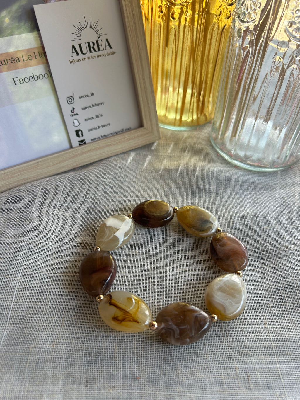 bracelet pierre marron