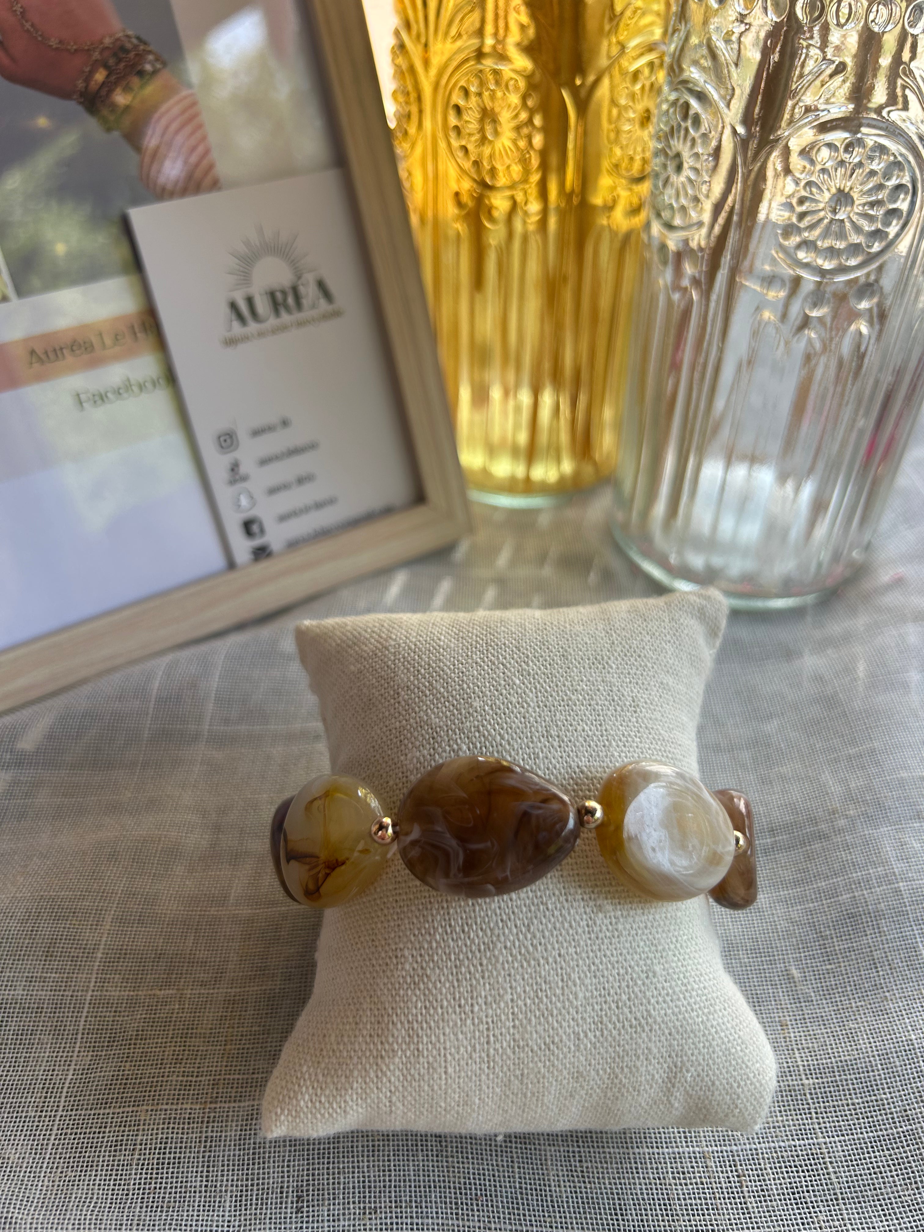 bracelet pierre marron