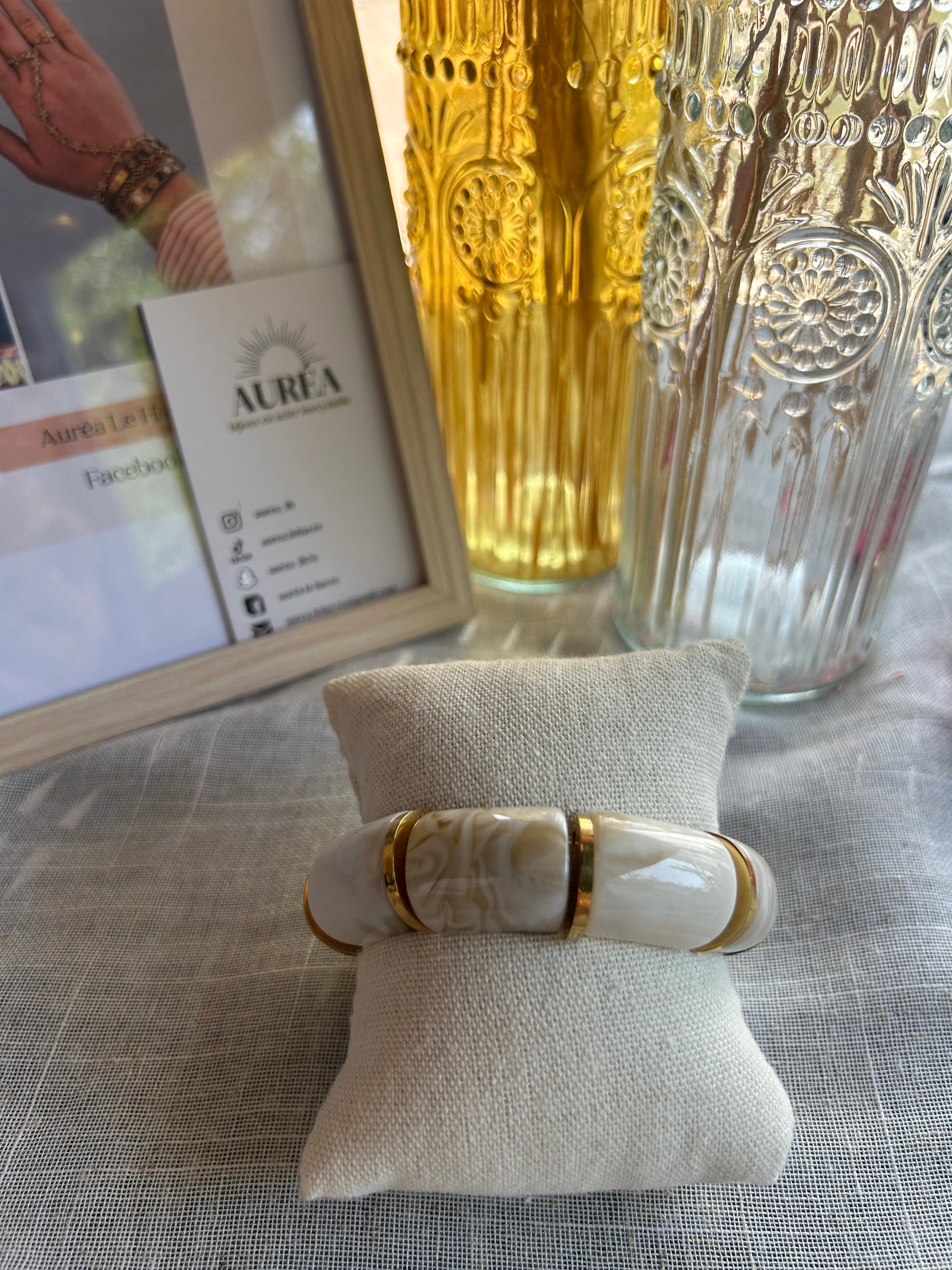 bracelet pierre beige
