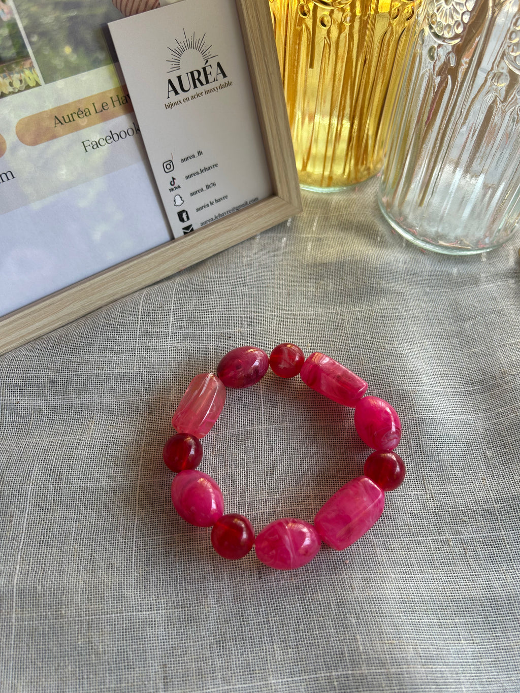 bracelet pierre rose
