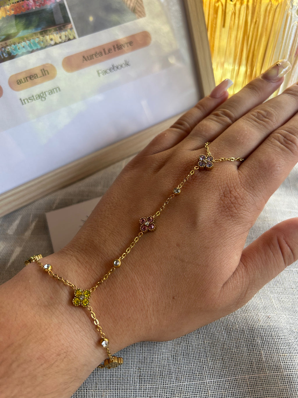 chaine de main alma multicolors